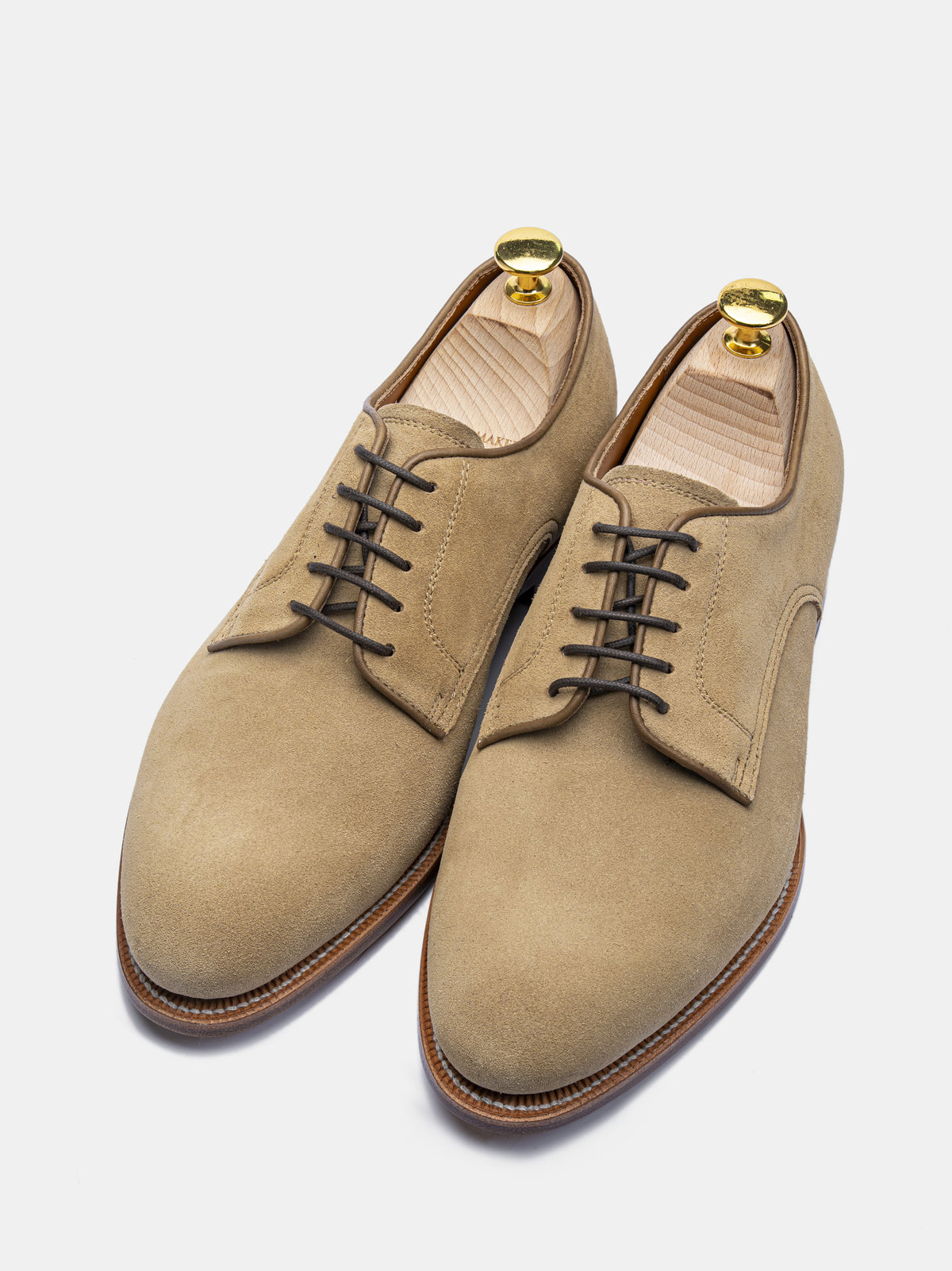 HERBERT Plain Toe Derby Beige Suede