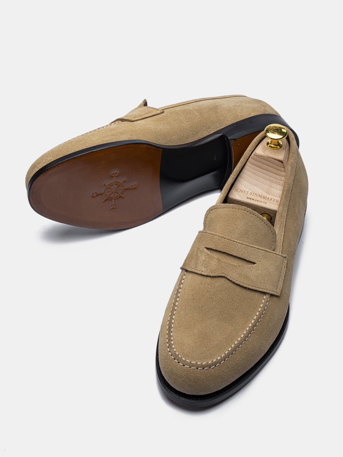 CARRICK Penny Loafer Beige Suede