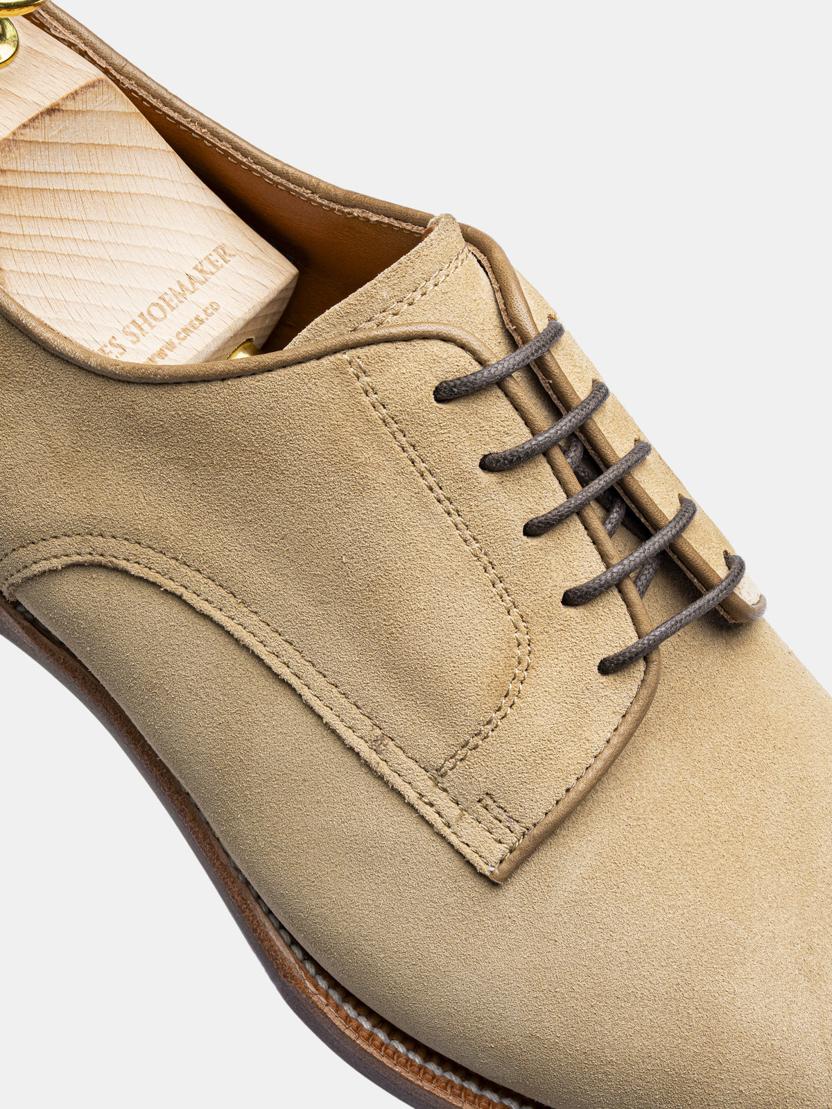 HERBERT Plain Toe Derby Beige Suede