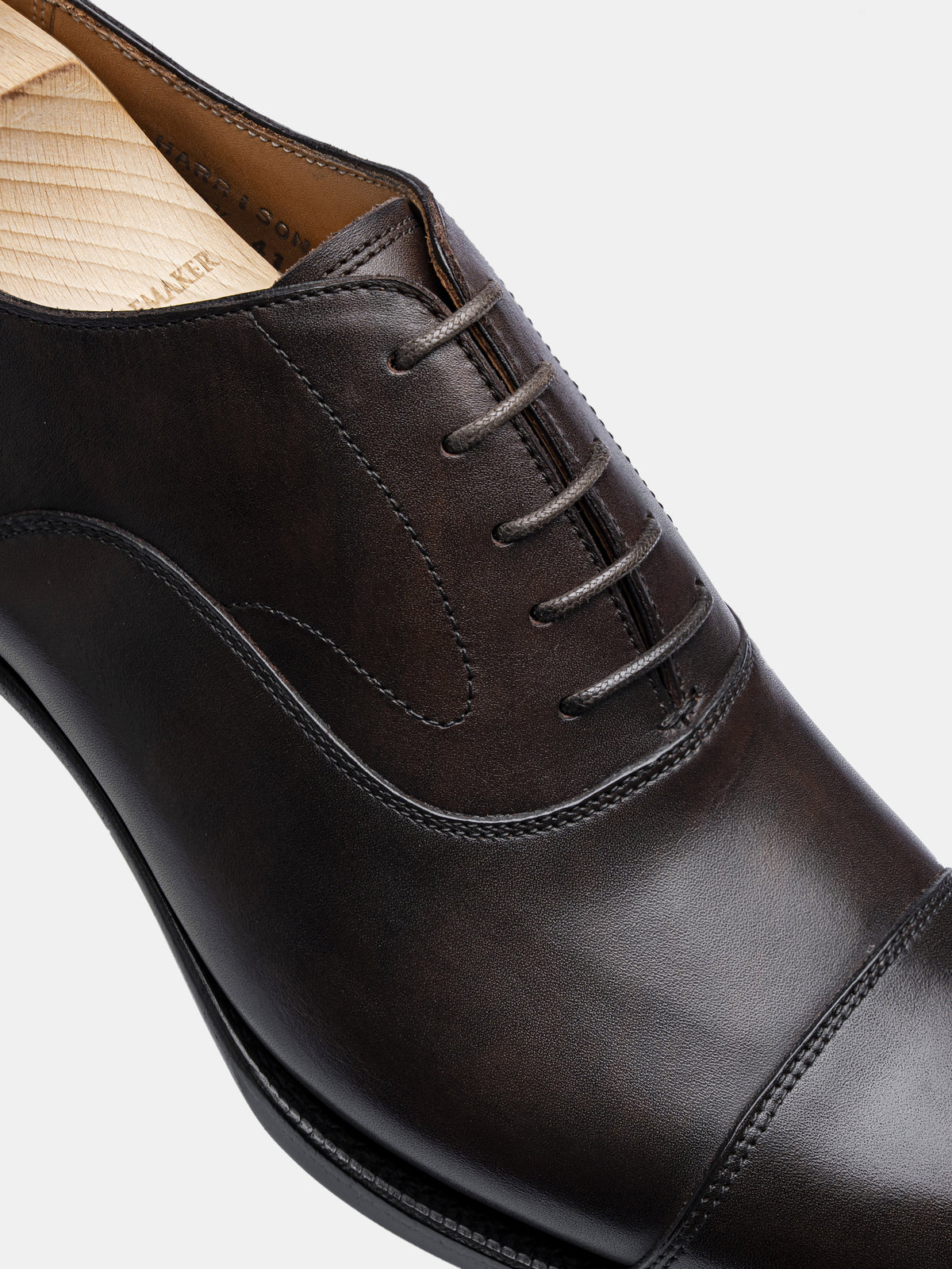 HARRISON-W Cap Toe Oxford Dark Brown Museum