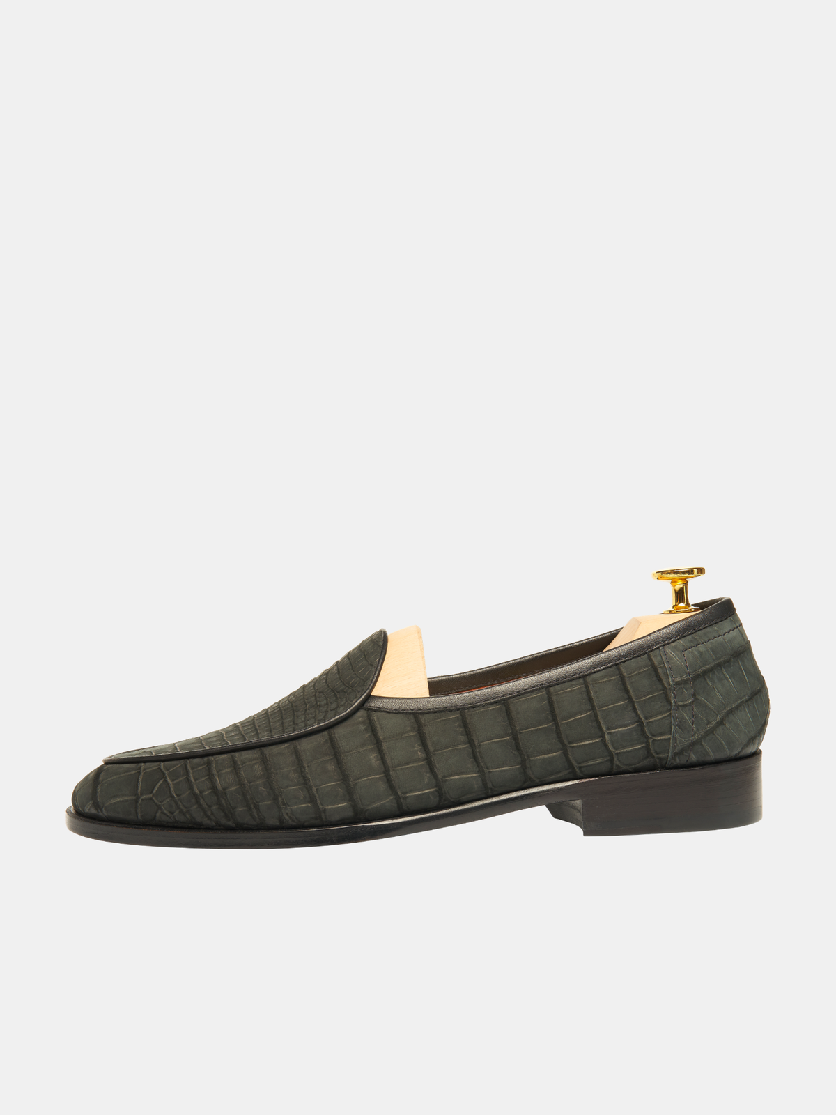 [MTO] BLW Belgian Loafer Black Croc Nubuck