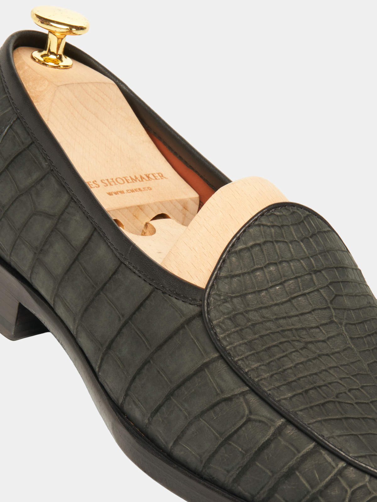 [MTO] BLW Belgian Loafer Black Croc Nubuck
