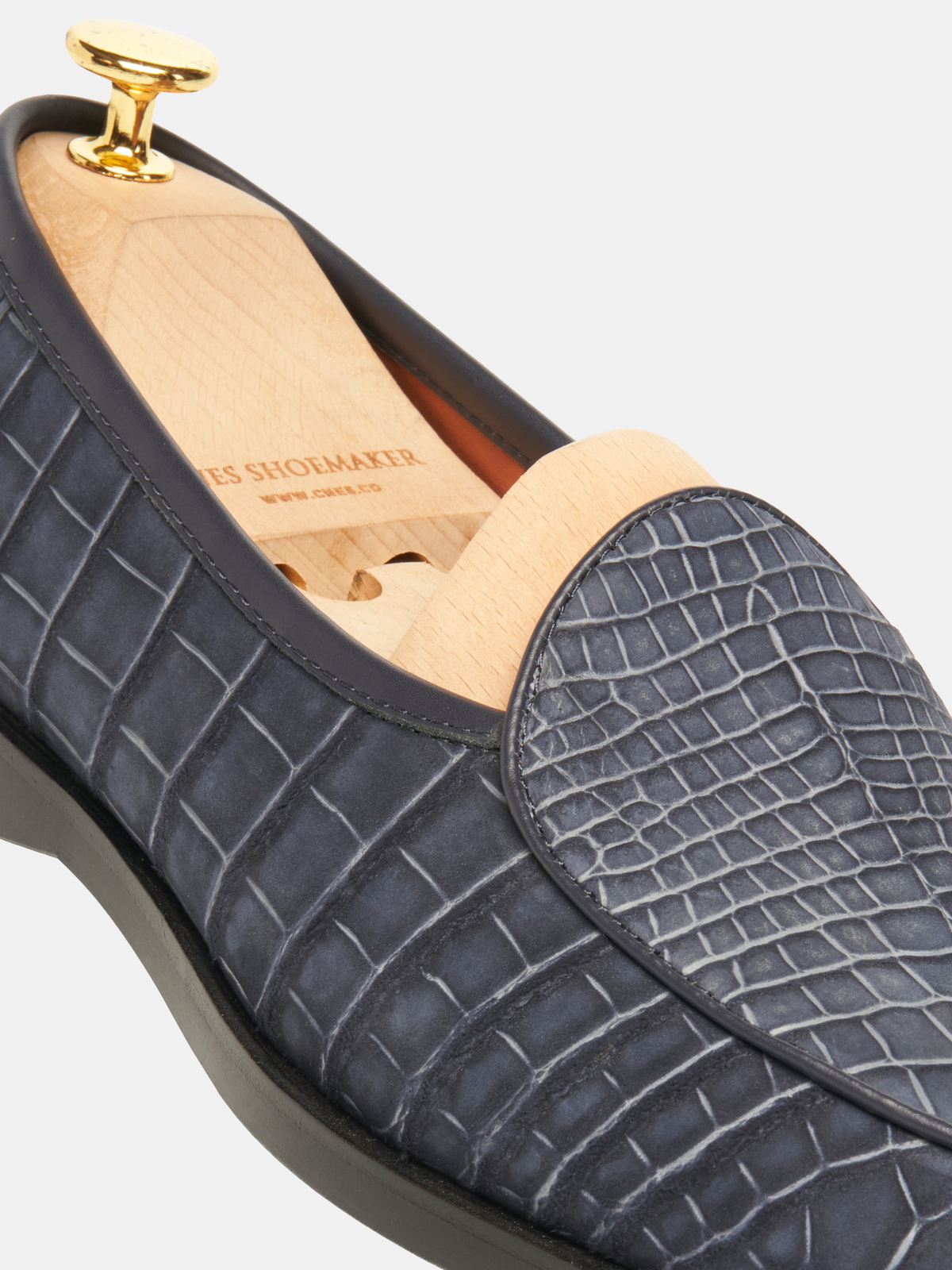 [MTO] BLW Belgian Loafer Blue Croc Nubuck