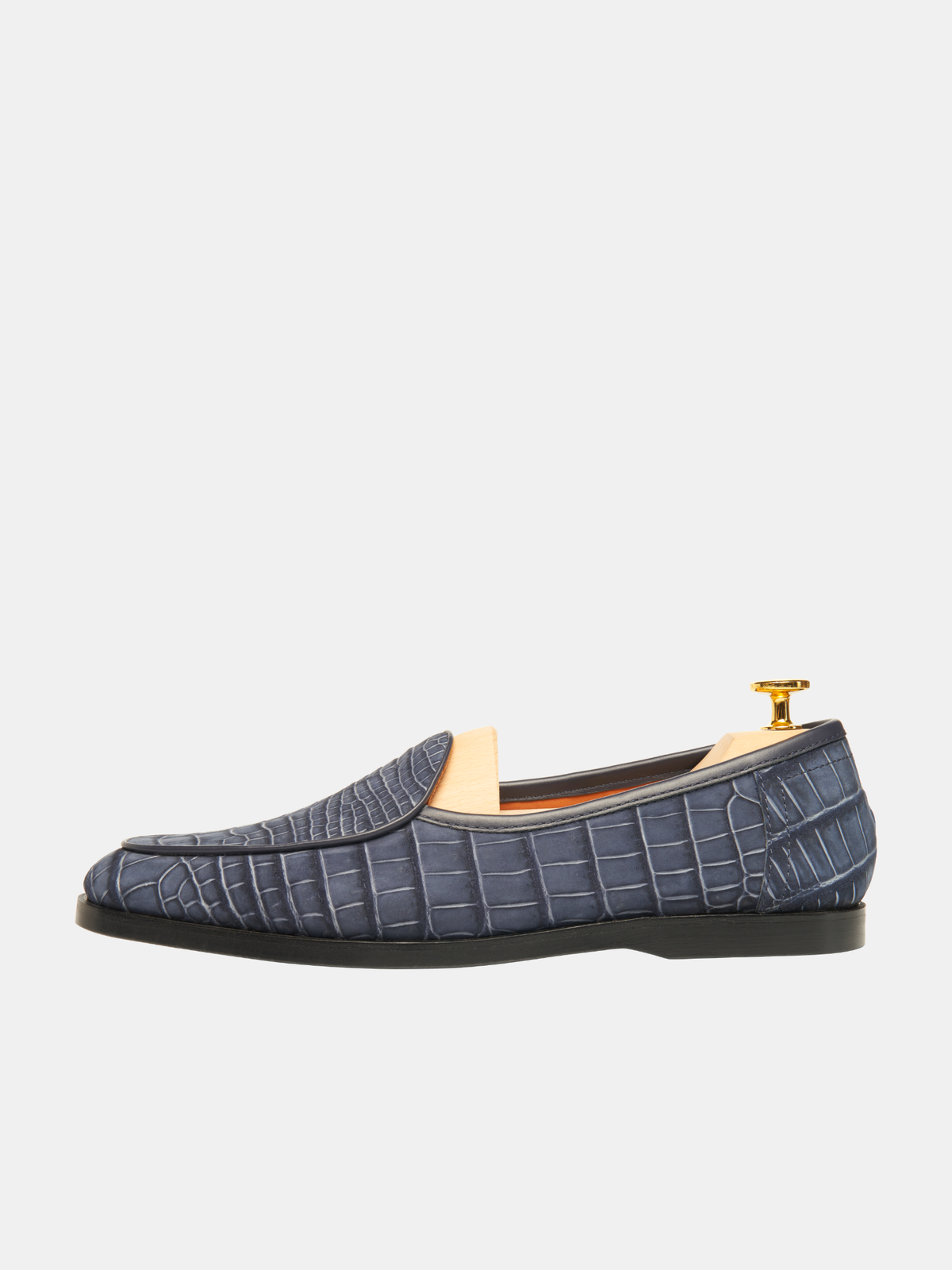 [MTO] BLW Belgian Loafer Blue Croc Nubuck