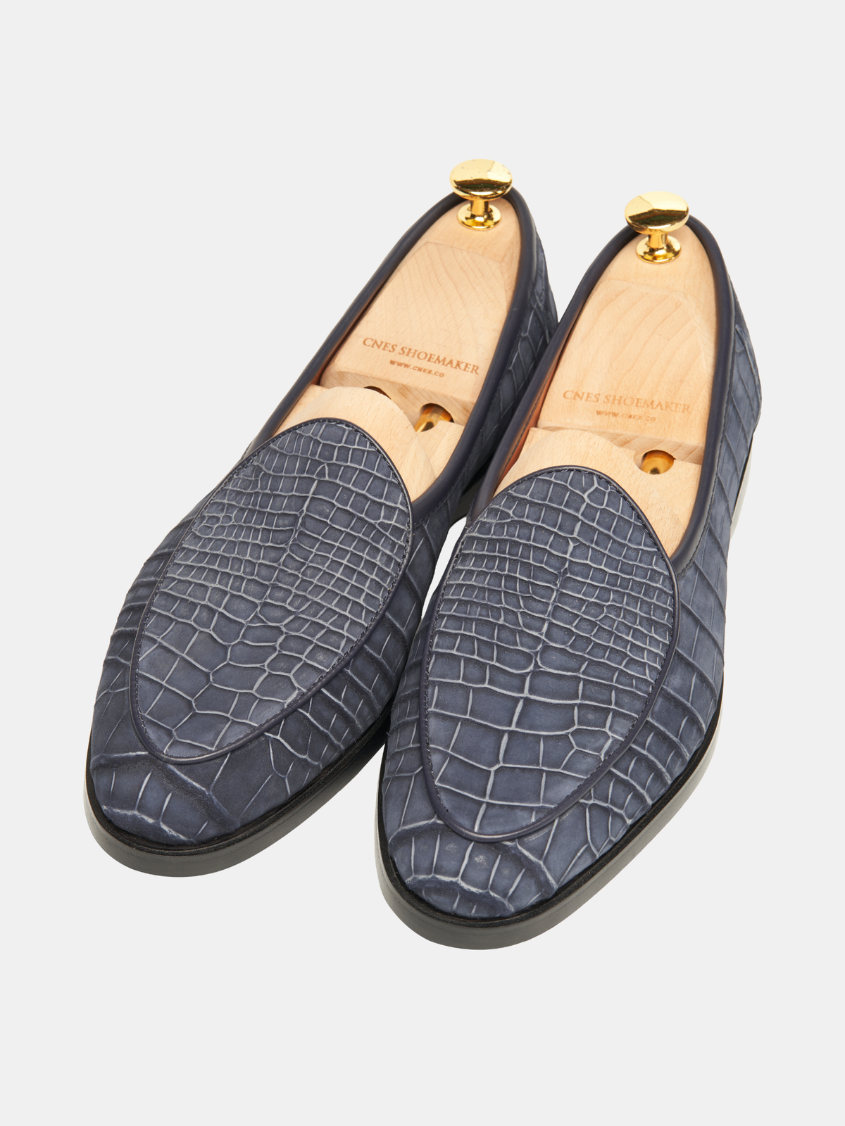 [MTO] BLW Belgian Loafer Blue Croc Nubuck