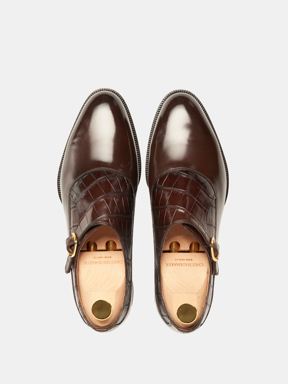 [MTO] GIGI Single Monk Strap Dark Brown Croc