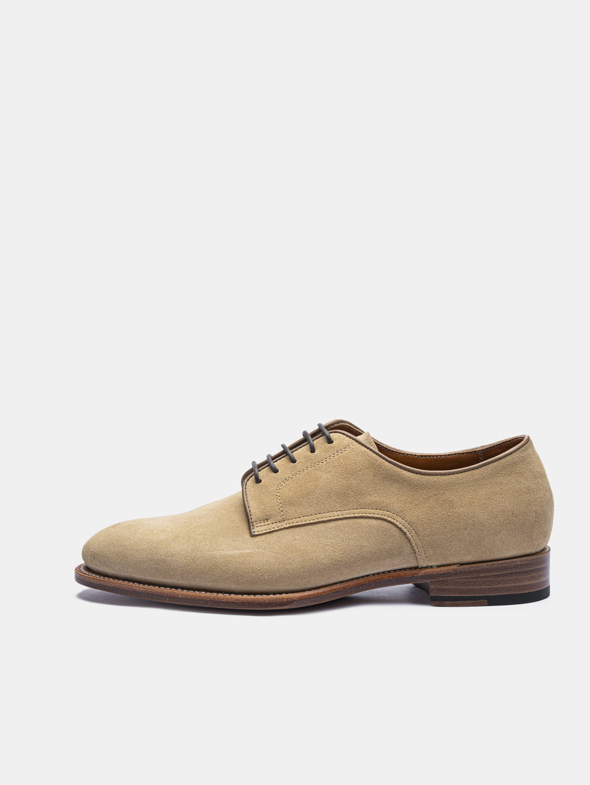 HERBERT Plain Toe Derby Beige Suede