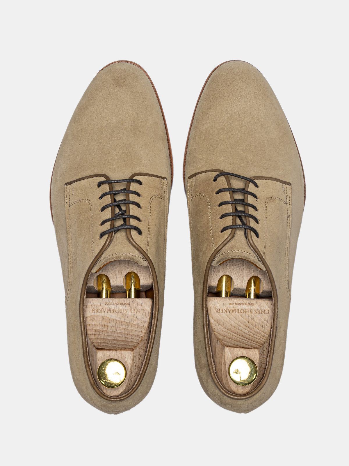 HERBERT Plain Toe Derby Beige Suede