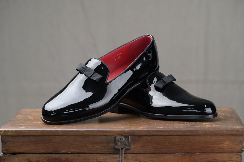 [MTO] OPW Ribbon Black Tie Patent Loafer